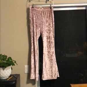 Velvet pink bell bottoms